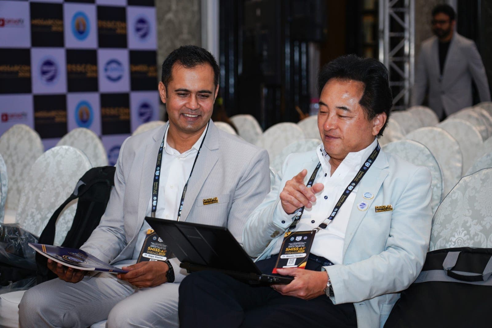 Dr. Sagar Sharma with international faculty at SMISS-AP 2025